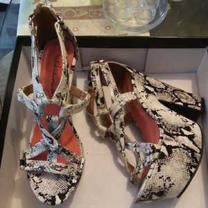 Faux Snakeskin Platform